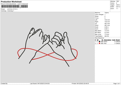 Promise V2 Embroidery File 6 sizes