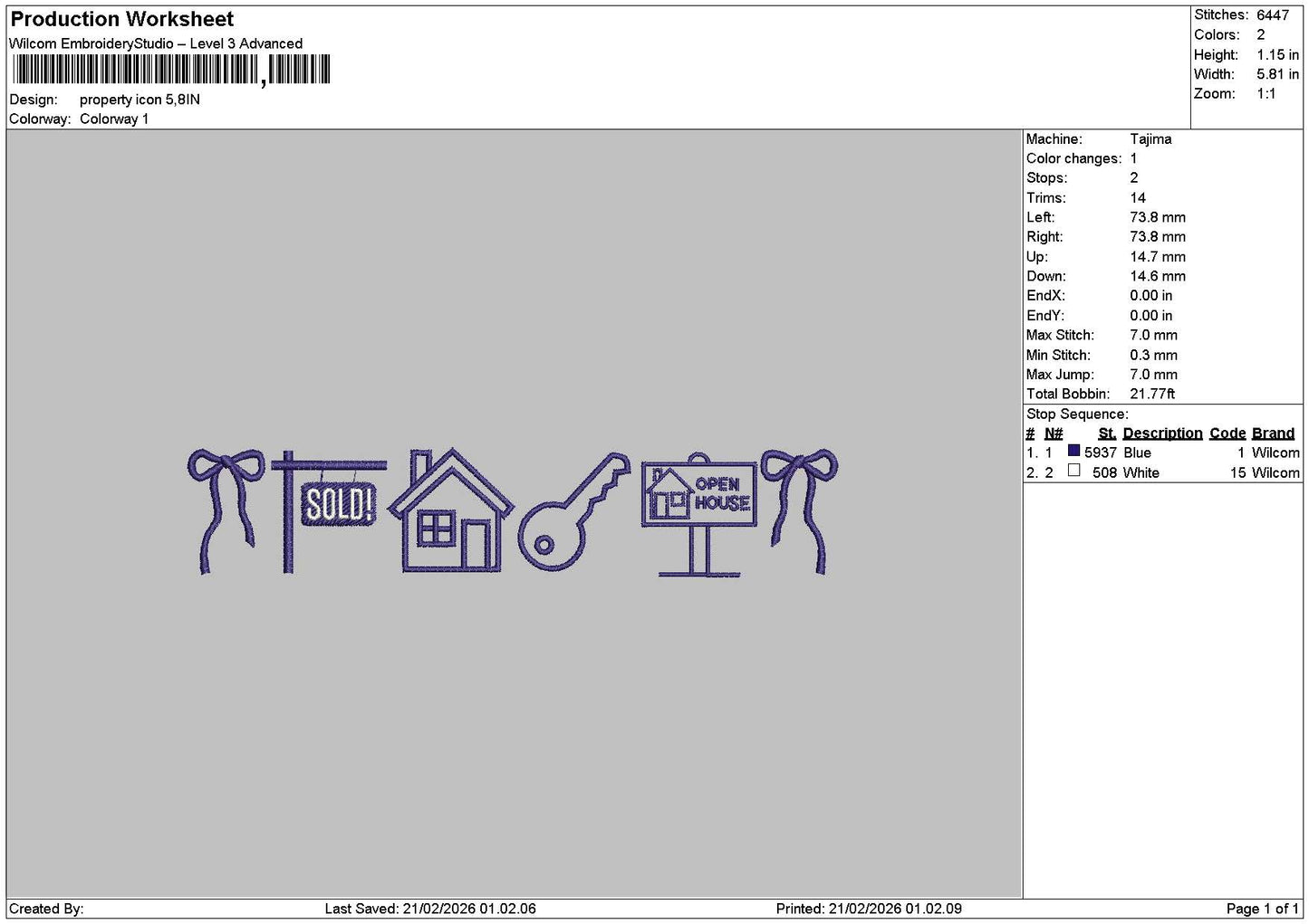 House Icons Embroidery File 6 sizes