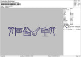 House Icons Embroidery File 6 sizes
