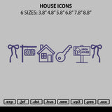 House Icons Embroidery File 6 sizes