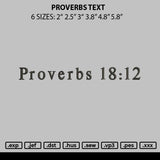 Proverbs Text Embroidery File 6 sizes
