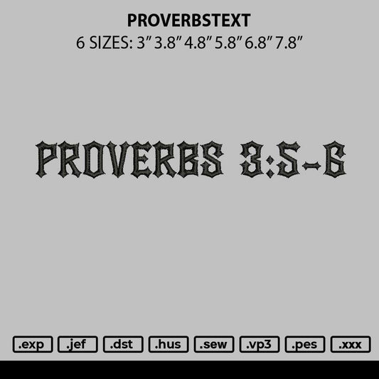 Proverbstext Embroidery File 6 sizes