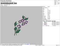 Purple Flowers Embroidery File 4 size