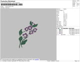 Purple Flowers Embroidery File 4 size