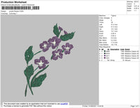 Purple Flowers Embroidery File 4 size