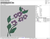 Purple Flowers Embroidery File 4 size