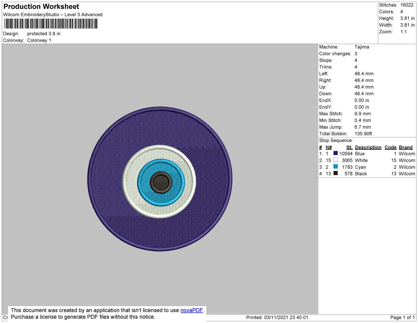 Protected Embroidery File 4 size