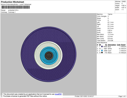 Protected Embroidery File 4 size