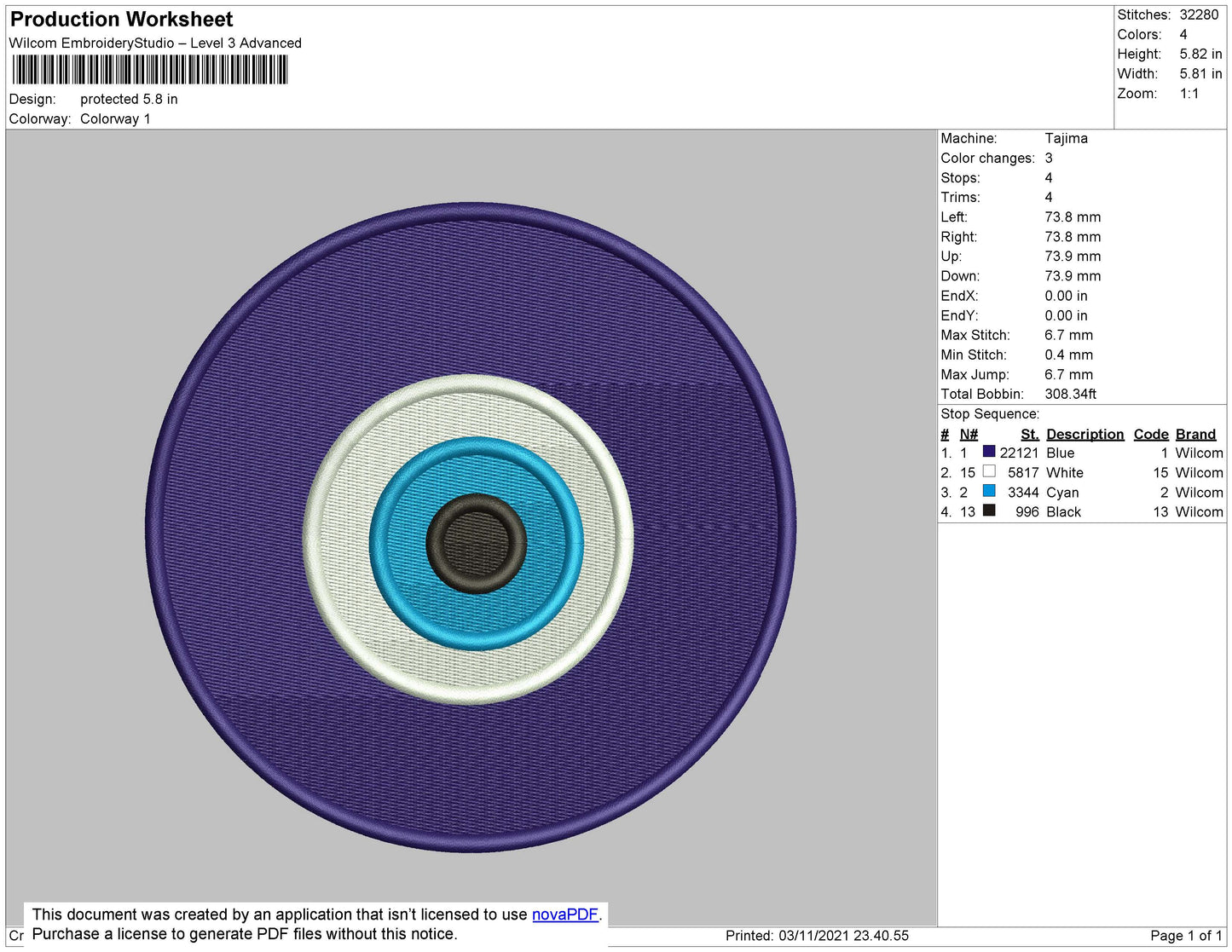 Protected Embroidery File 4 size