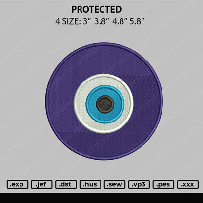 Protected Embroidery File 4 size