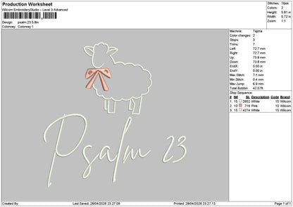 Psalm Text 2804 Embroidery File 6 sizes