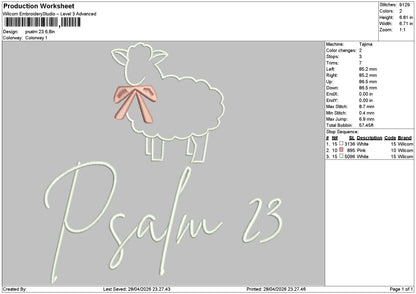 Psalm Text 2804 Embroidery File 6 sizes