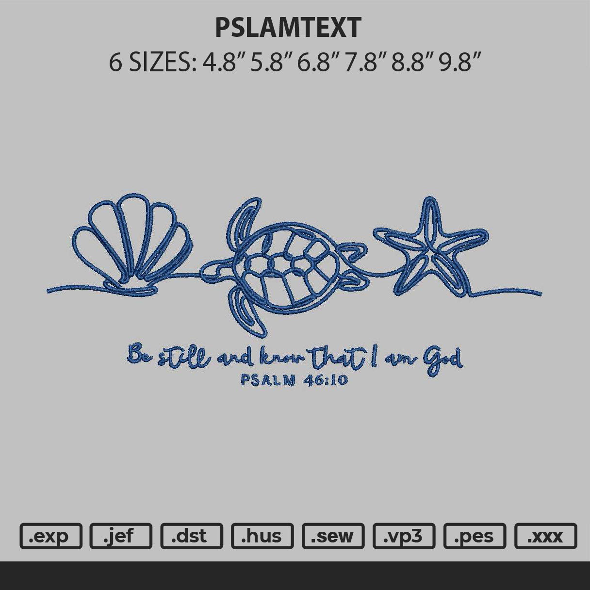 Psalmtext Embroidery File 6 sizes
