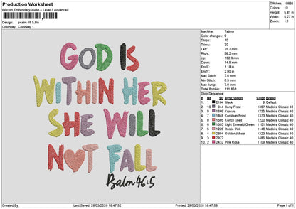 Pslamtext 46 Embroidery File 6 sizes