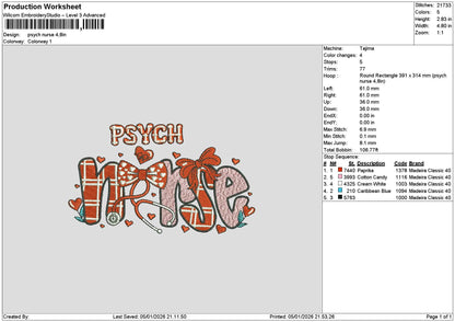 Nursetext 0501 Embroidery 3 Files