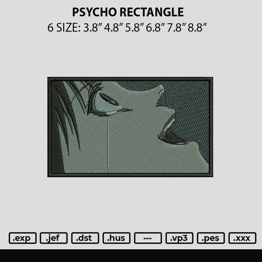 Psycho Rectangle Embroidery File 6 sizes