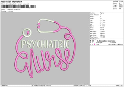 Nursetext 0708 Embroidery File 6 sizes