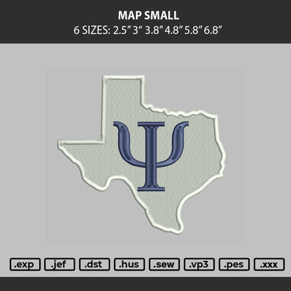 Map Small Embroidery Machine Design File 6 sizes