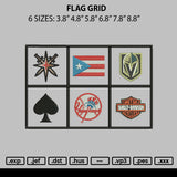Flag Grid Embroidery File 6 sizes