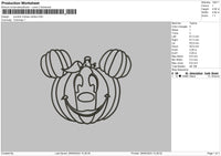 Pumpkin Line Embroidery File 6 sizes