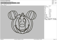 Pumpkin Line Embroidery File 6 sizes