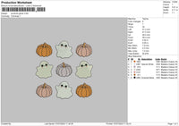 Pumpkins 0707 Embroidery File 6 sizes