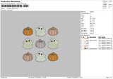 Pumpkins 0707 Embroidery File 6 sizes