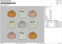 Pumpkins 0707 Embroidery File 6 sizes