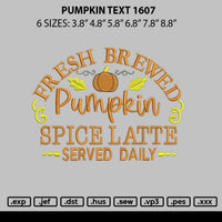 Pumpkintext 1607 Embroidery File 6 sizes