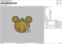 Pumpkin Dog Embroidery File 6 sizes