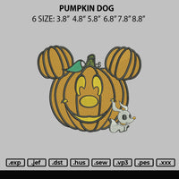 Pumpkin Dog Embroidery File 6 sizes