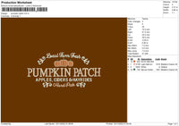 Pumpkin Patch Embroidery File 6 sizes