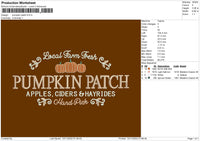 Pumpkin Patch Embroidery File 6 sizes