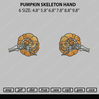 Pumpkin Skeleton Hand Embroidery File 6 sizes