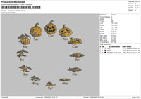 Pumpkins Months Embroidery File 6 sizes