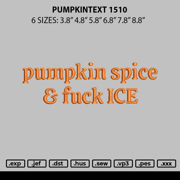 Pumpkin 1510 Embroidery File 6 sizes