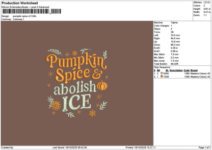 Pumpkintext V2 1610 Embroidery File 6 sizes