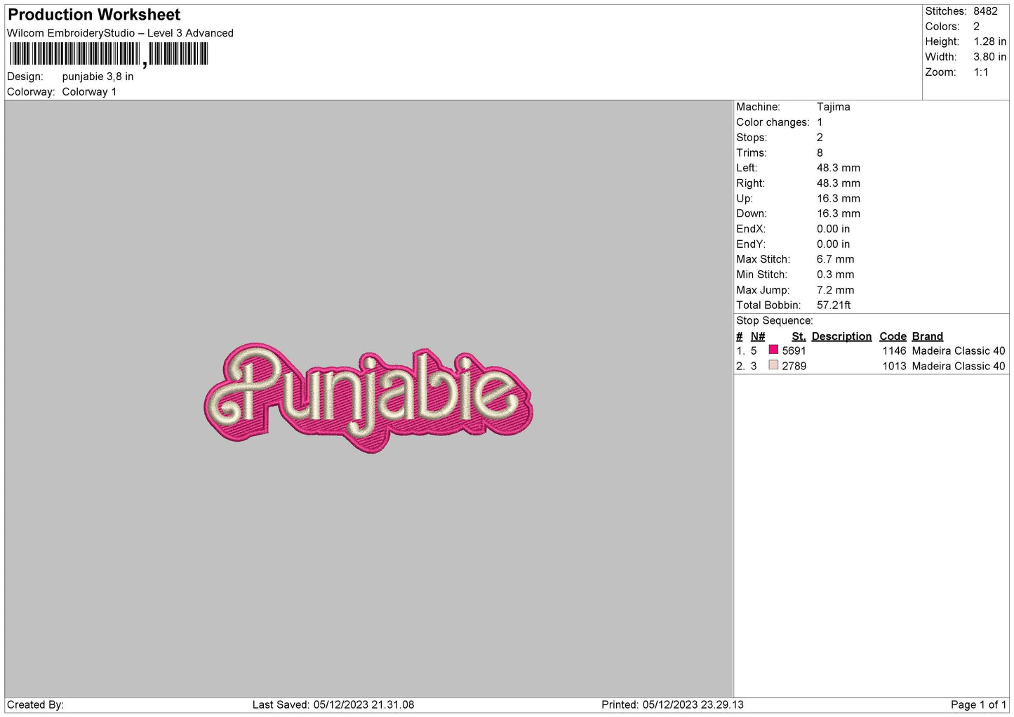 Punjabie Embroidery File 6 sizes