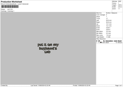 Put It Text Embroidery File 6 sizes