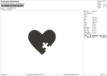 puzzle28126 AB Embroidery File 6 size