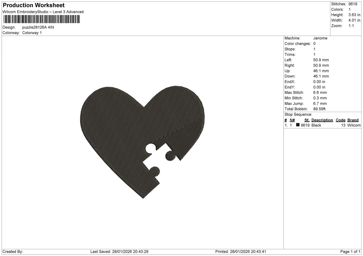 puzzle28126 AB Embroidery File 6 size