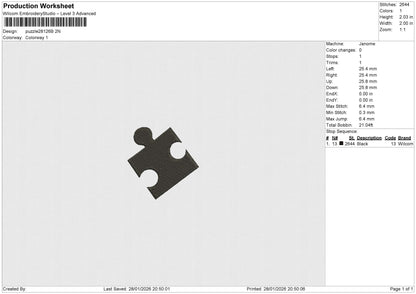 puzzle28126 AB Embroidery File 6 size