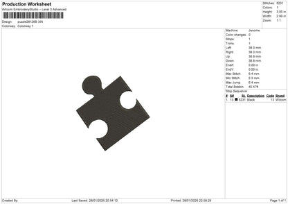 puzzle28126 AB Embroidery File 6 size