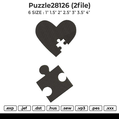puzzle28126 AB Embroidery File 6 size