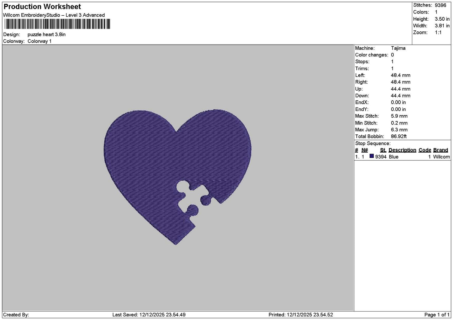Puzzle 0102 Embroidery 2 Files