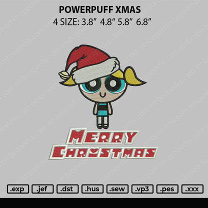 Powerpuff Xmas Embroidery File 4 size