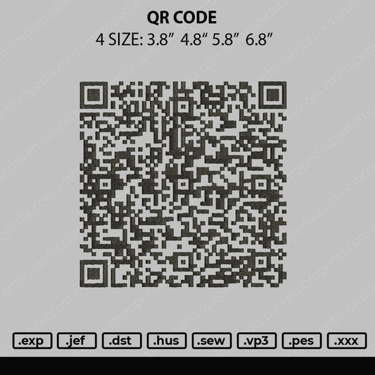 QR Code Embroidery File 4 size