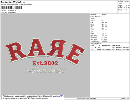 Rare Embroidery File 4 size