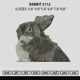 Rabbit 2112 Embroidery FIle 6 sizes
