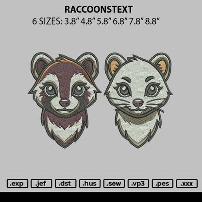 Raccoons 1503 Embroidery File 6 sizes